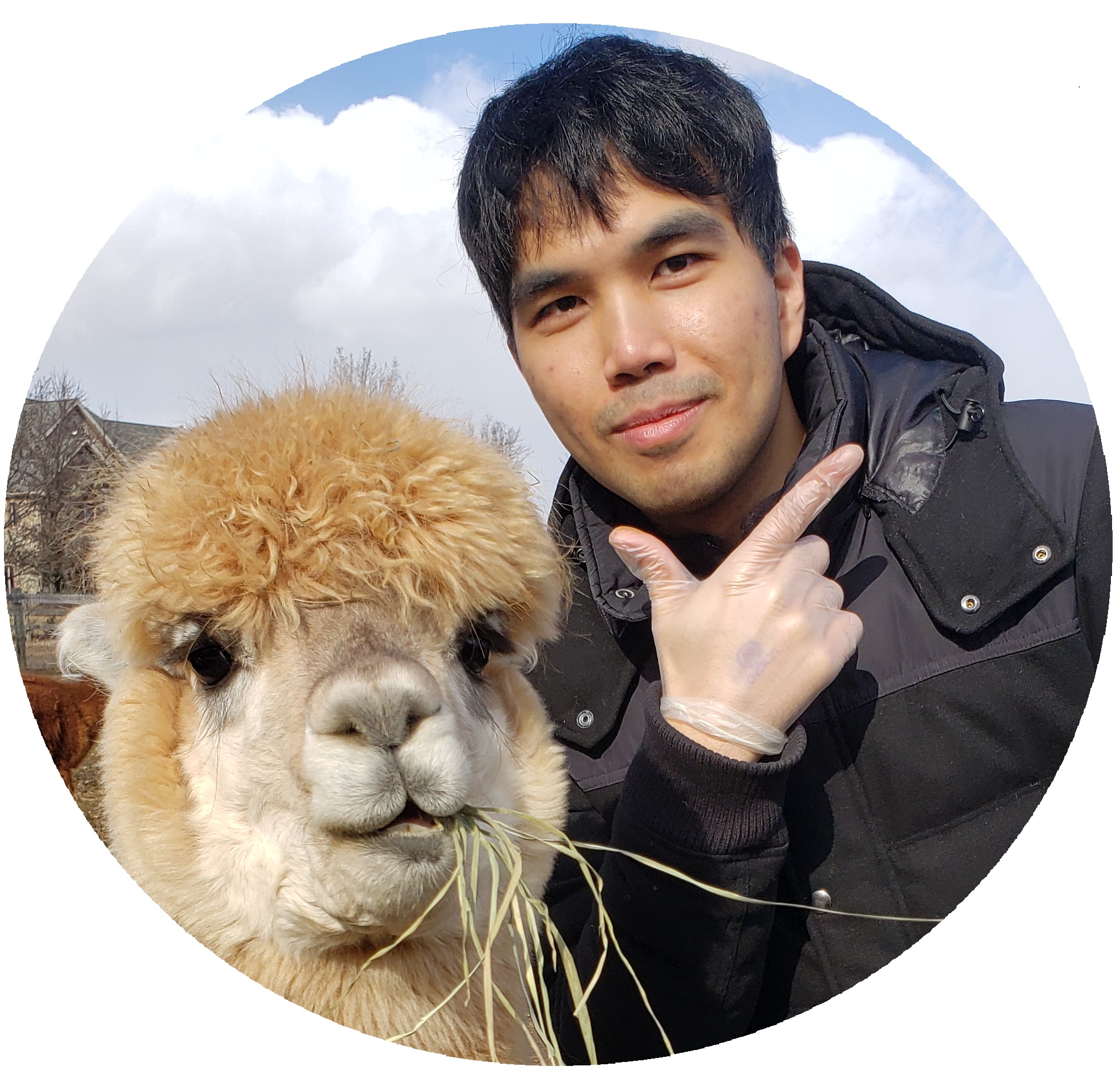 Haoran and his favorite Alpaca